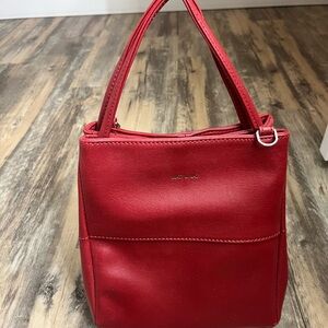 Matt & Nat Red Vegan Shoulder Bag with Top Handles